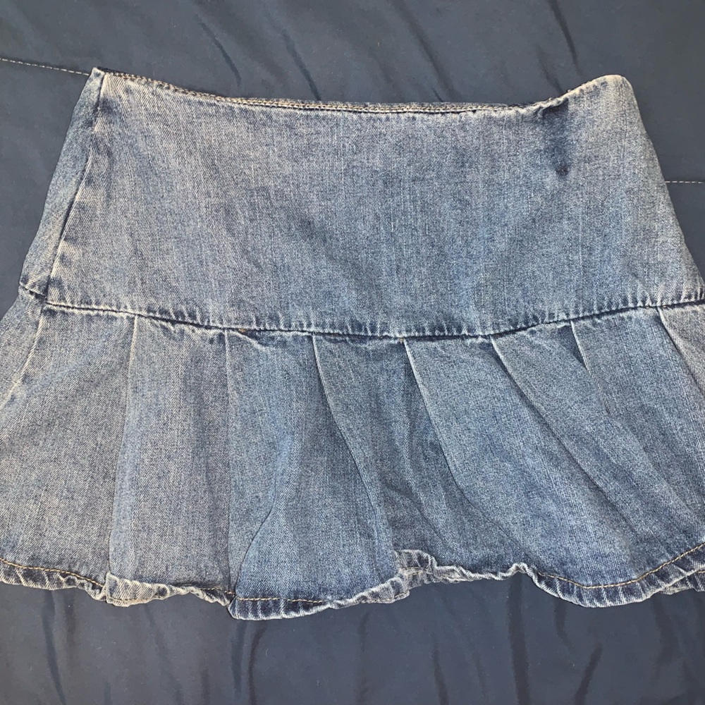 Denim Peplum Skirt